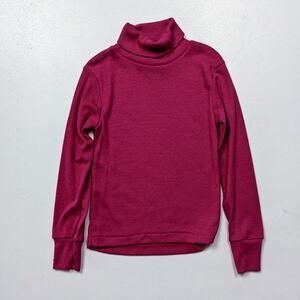 Vintage Dobie Turtleneck Shirt Girls Size 2T Magenta Long Sleeve Basic Layering